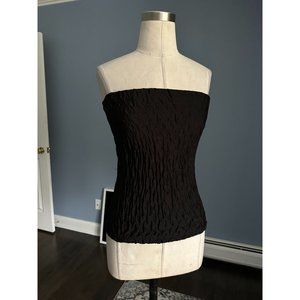 Viva You black textured strapless top SMALL